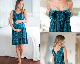 3 in 1 Schwangerschafts-Krankenhauskleid / Von Baby Be Mine / Krankenhaustasche Must Have / Post-C-Section-freundlich / Sloane