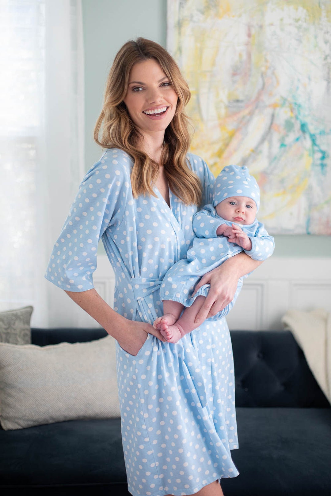 Maternity Labor Delivery Nursing Birthing Hospital Gown & Matching