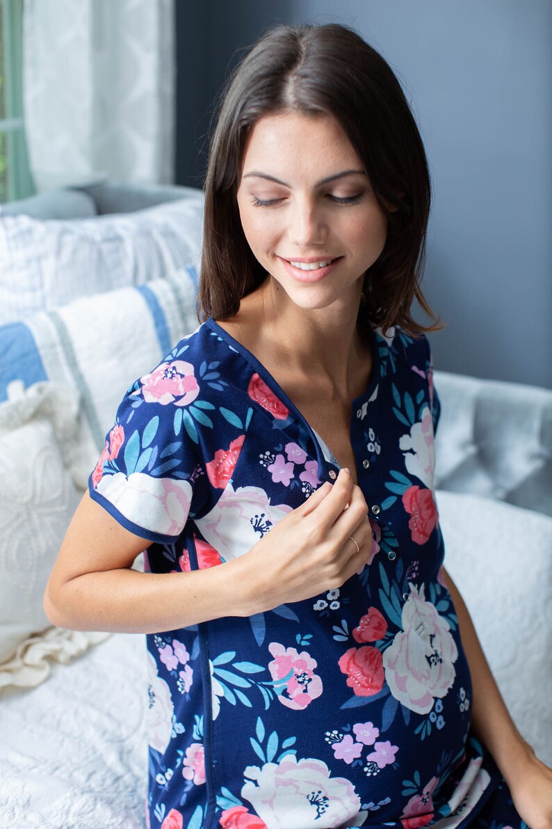 Maternity Nursing Pajamas and Navy Blue Baby Boy Swaddle Etsy