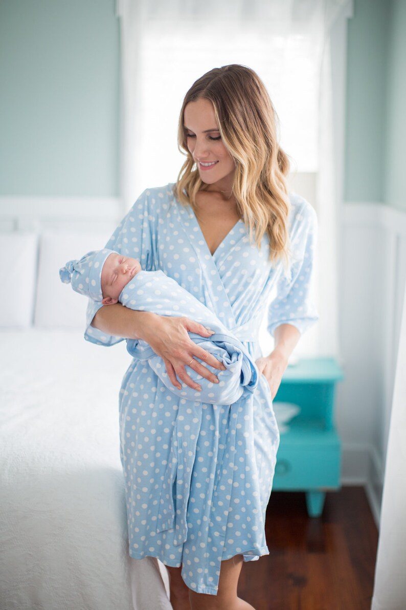 Mommy Maternity Delivery Hospital Robe & Matching Baby Boy Etsy