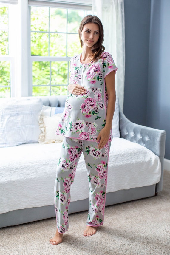 Olivia Maternity Nursing Pajama Set by Baby Be Mine Maternity