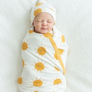 Maternity Labor Delivery Nursing Hospital Robe & Sunshine Swaddle Blanket Set / Gender Neutral /Plus Size Available / Baby Be Mine / Aspen image 10