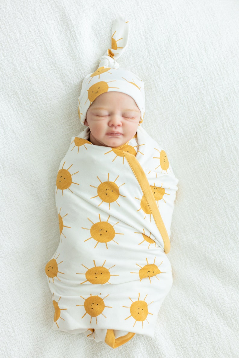 Maternity Labor Delivery Nursing Hospital Robe & Sunshine Swaddle Blanket Set / Gender Neutral /Plus Size Available / Baby Be Mine / Aspen image 10