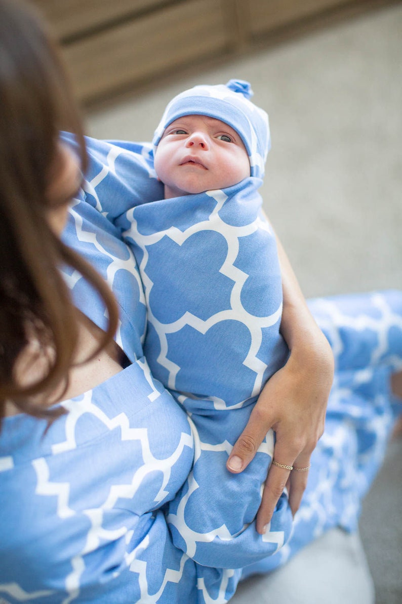 Maternity Nursing DELIVERY ROBE and Matching Baby Boy SWADDLE Etsy