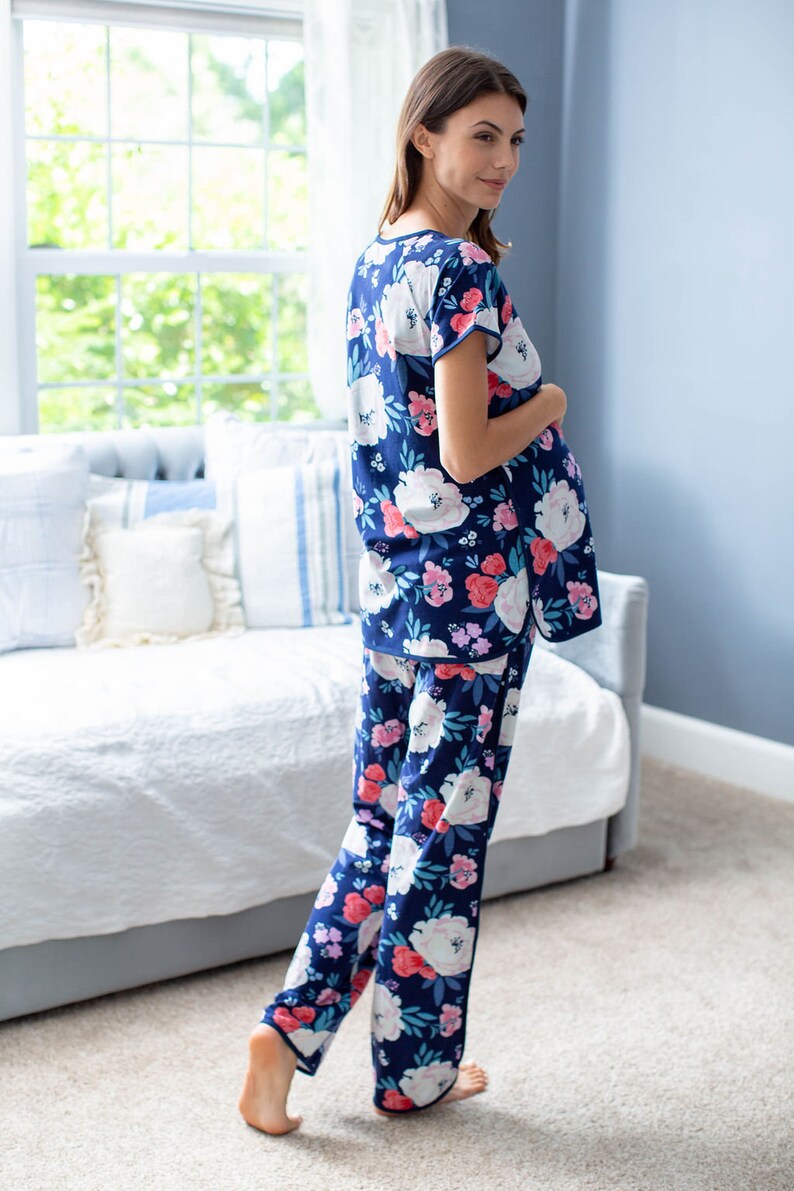 Maternity Nursing Pajamas and Navy Blue Baby Boy Swaddle Etsy