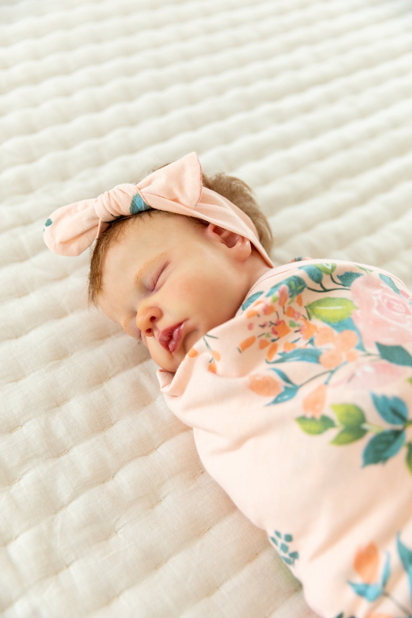 Baby Girl Swaddle Blanket and Newborn Bow Headband Set /by Etsy