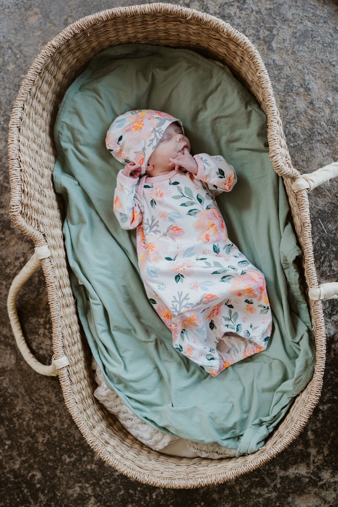 Baby Girl Receiving Gown and Matching Newborn Hat Set / Baby Etsy