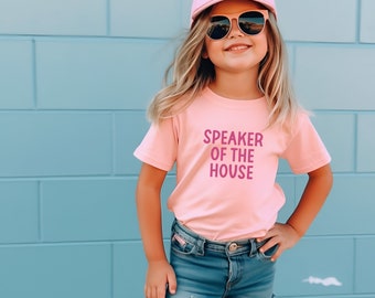 Speaker of the House / Little Girls T-Shirt by Baby Be Mine Maternity in Pink Shirt / Gift for Big Sister