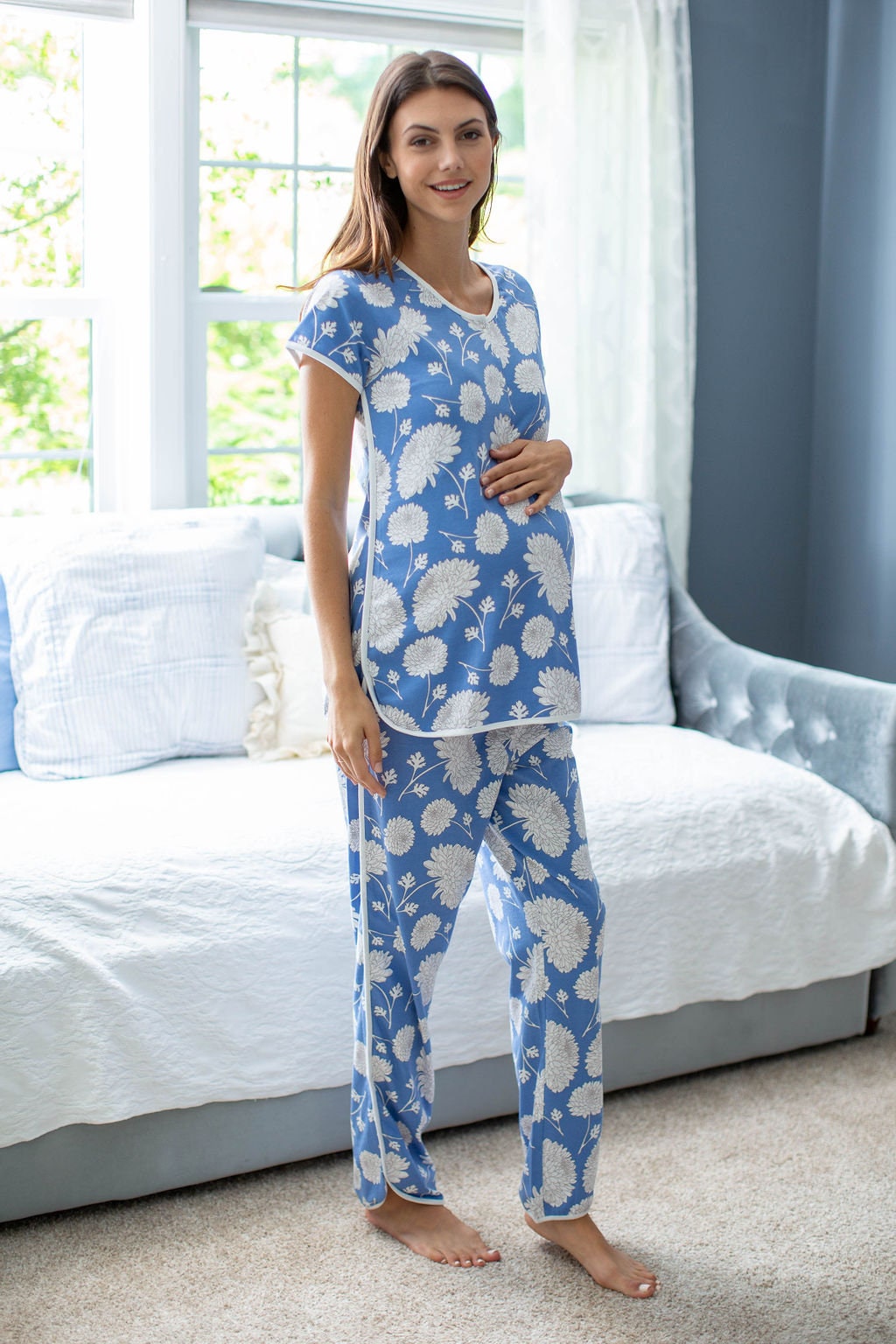 Zoe Floral Maternity Nursing Pajama Set & Matching Baby | Etsy