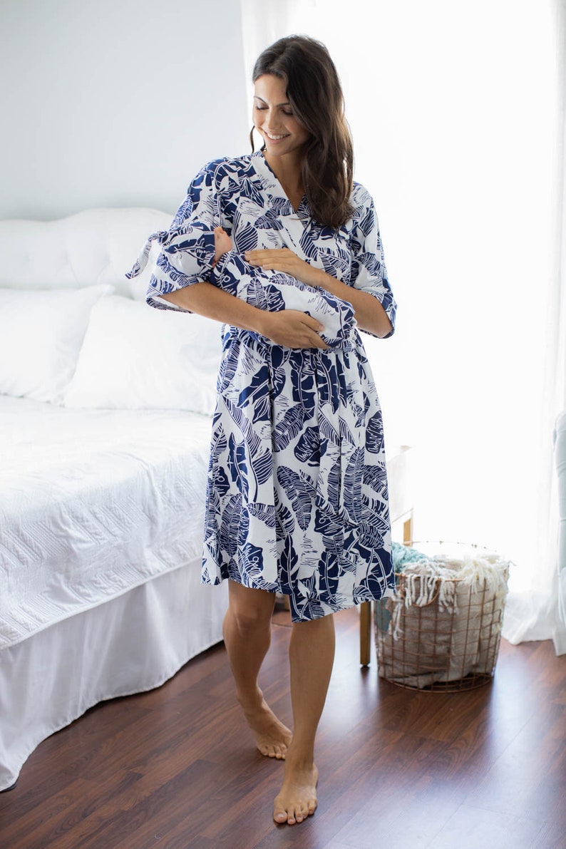Maternity Nursing DELIVERY ROBE and Matching Baby SWADDLE Etsy