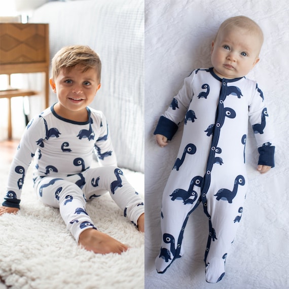 Siblings Big Little Bro Sis Matching Family Personalised Pyjamas Surname  Gift