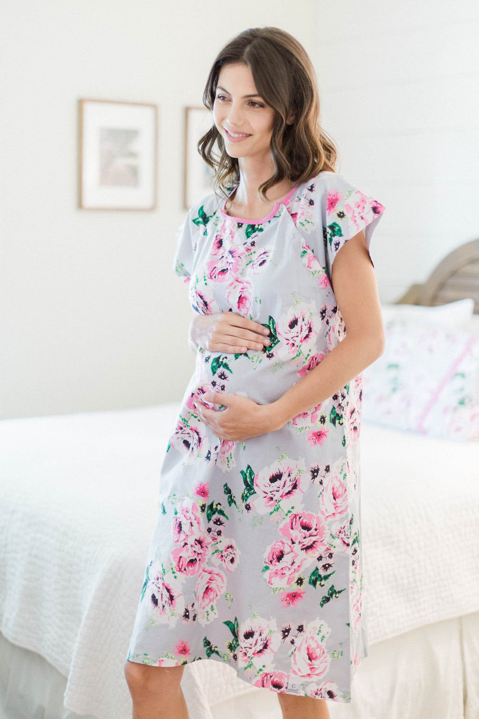 Maternity Labor Delivery Hospital Gown Gownie & Matching Baby Etsy