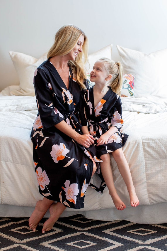 Maternity Delivery Hospital Robe & Matching Girl Robe Set / Mommy