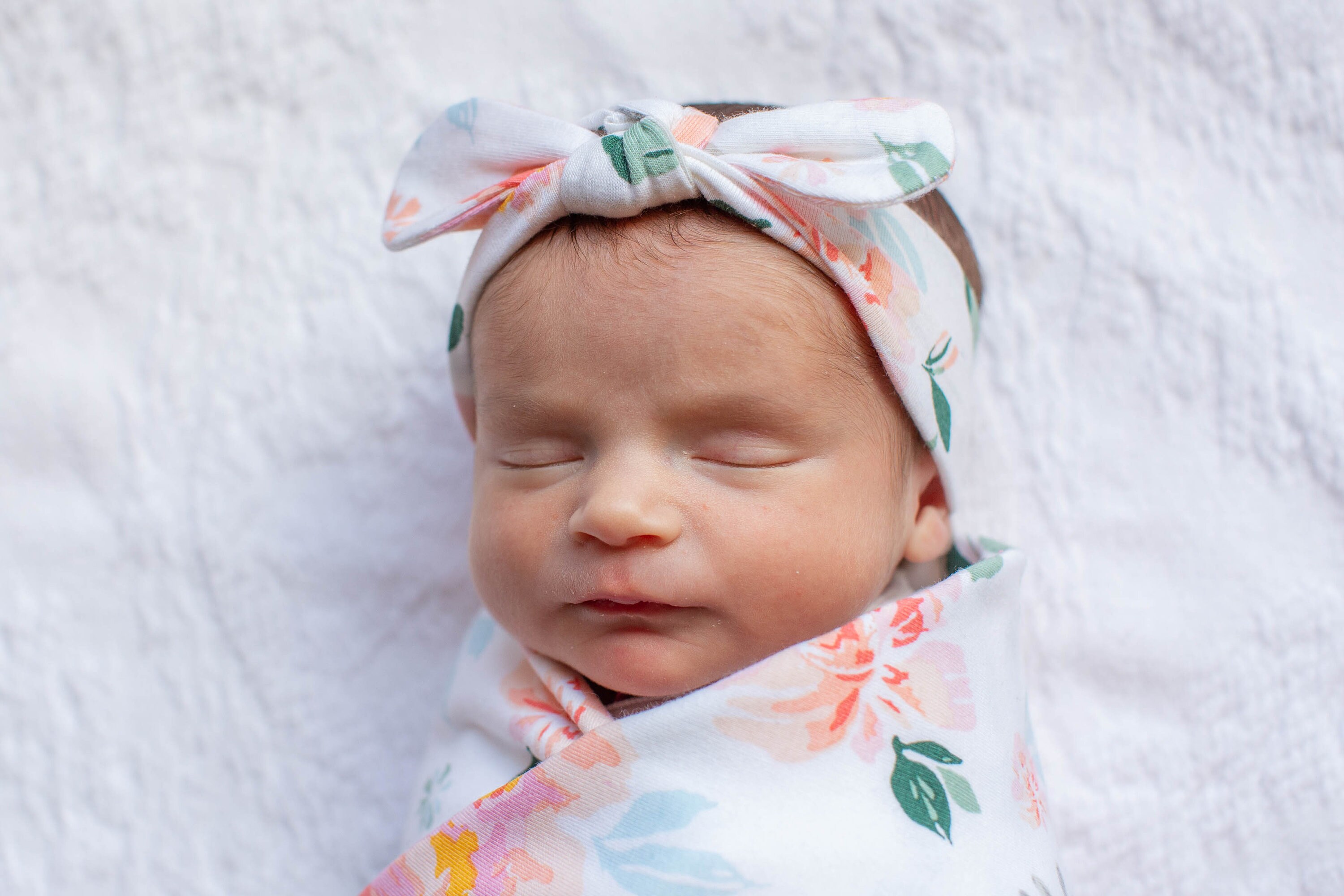 Baby Girl Swaddle Blanket and Newborn Bow Headband Set /by Etsy