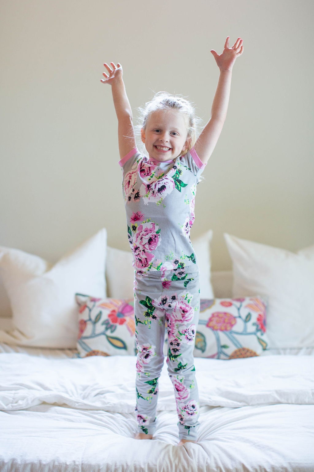 Olivia Bloemen 2-delige meisjes pyjama set-baby bemijnen zwangerschap grote zus cadeau kinderen PJ klaar om te verzenden baby douche cadeau Kleding Meisjeskleding Pyjamas & Badjassen Pyjama 