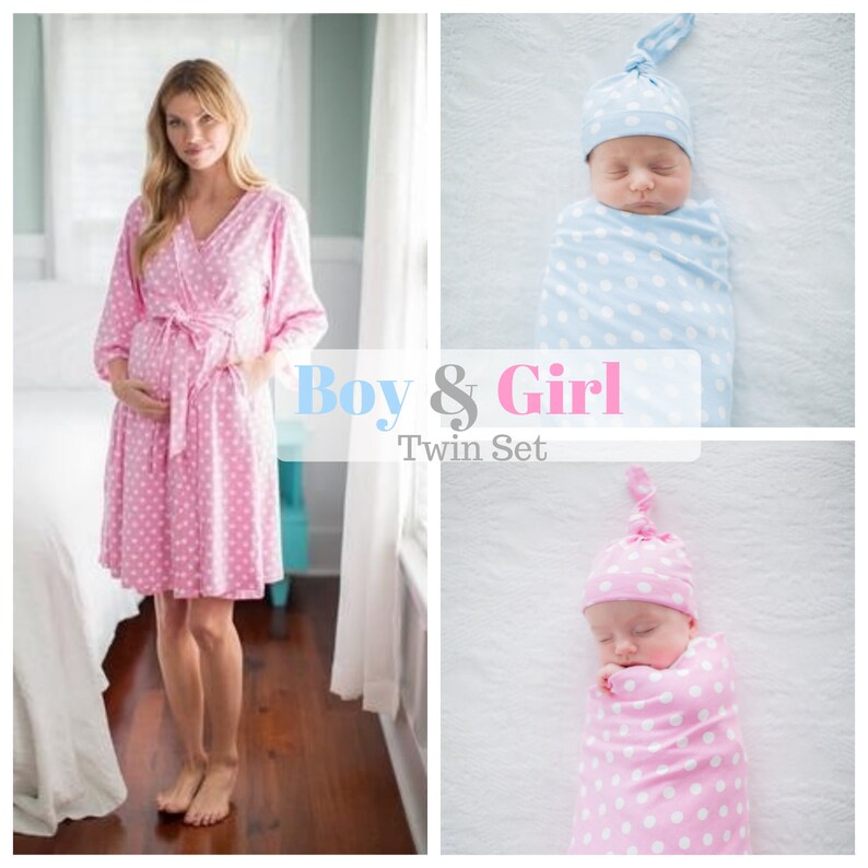 boy girl twin swaddle sets