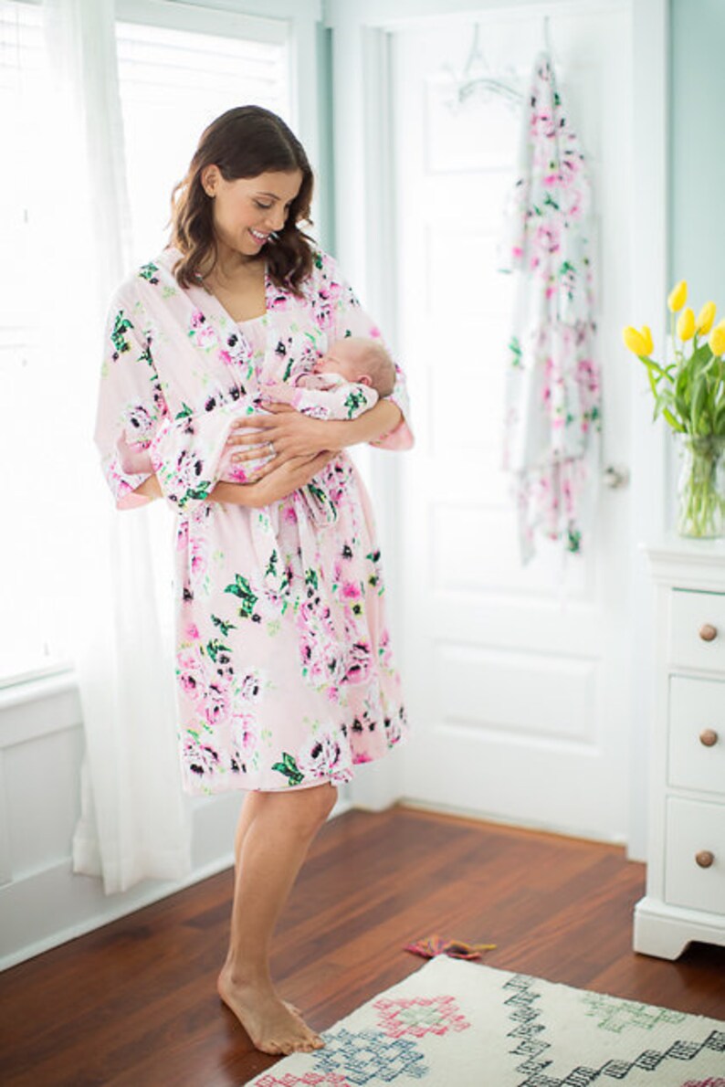 Maternity Delivery Labor Hospital Nursing Robe & Matching Baby Etsy