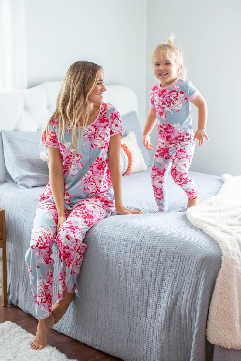 Maternity Nursing Mom Pajamas & Matching Girl Daughter Pajama Etsy