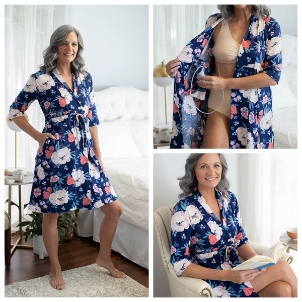 Post Surgery Recovery Robe / Mastectomy Breast Cancer / Hospital Robe / Internal Pockets / By Gownies /Annabelle