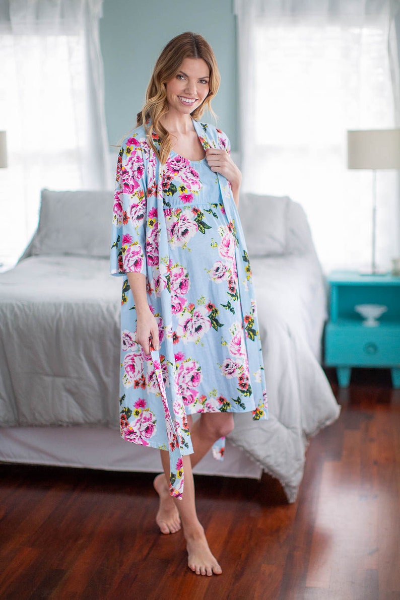 Maternity Delivery Labor Nursing Robe & Matching Maternity Etsy