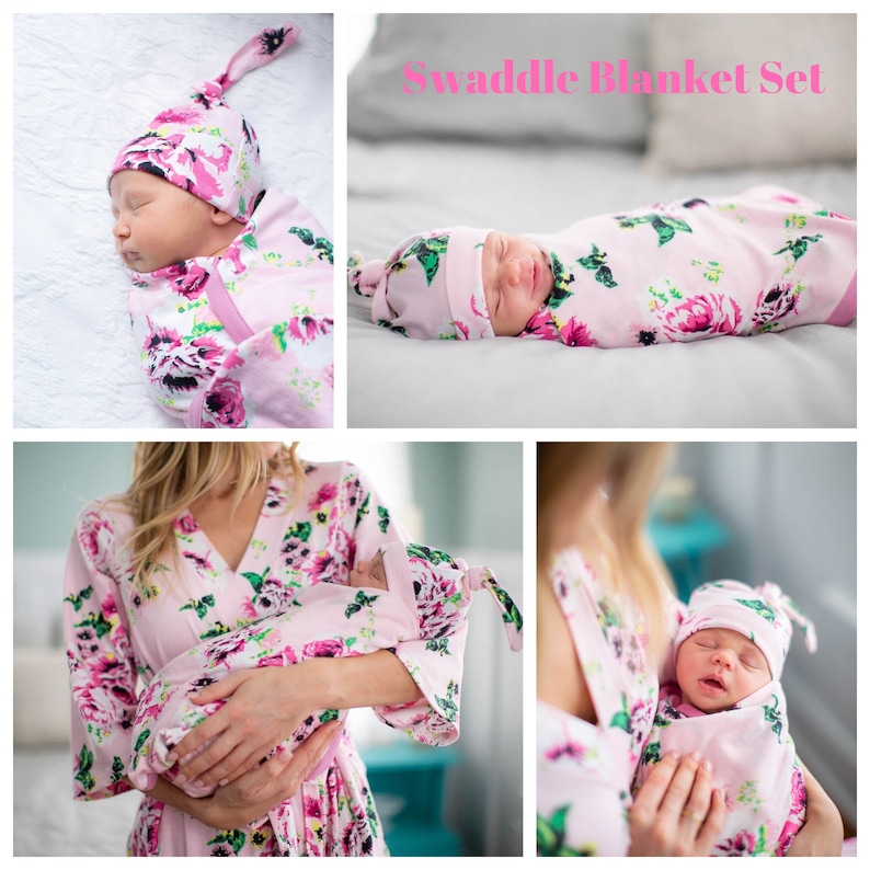 Maternity Robe and Baby Girl Swaddle Set /labor Delivery Gown Etsy