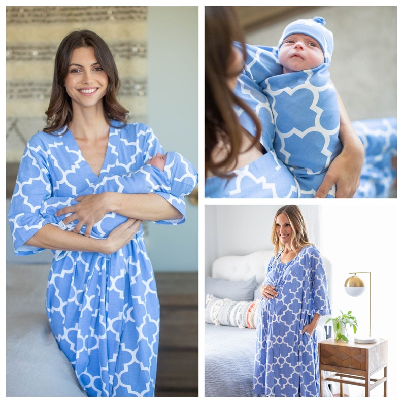 matching robe and newborn outfit