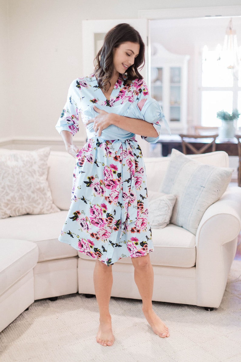 Maternity Nursing Labor Delivery Robe and Light Blue Baby Boy Etsy