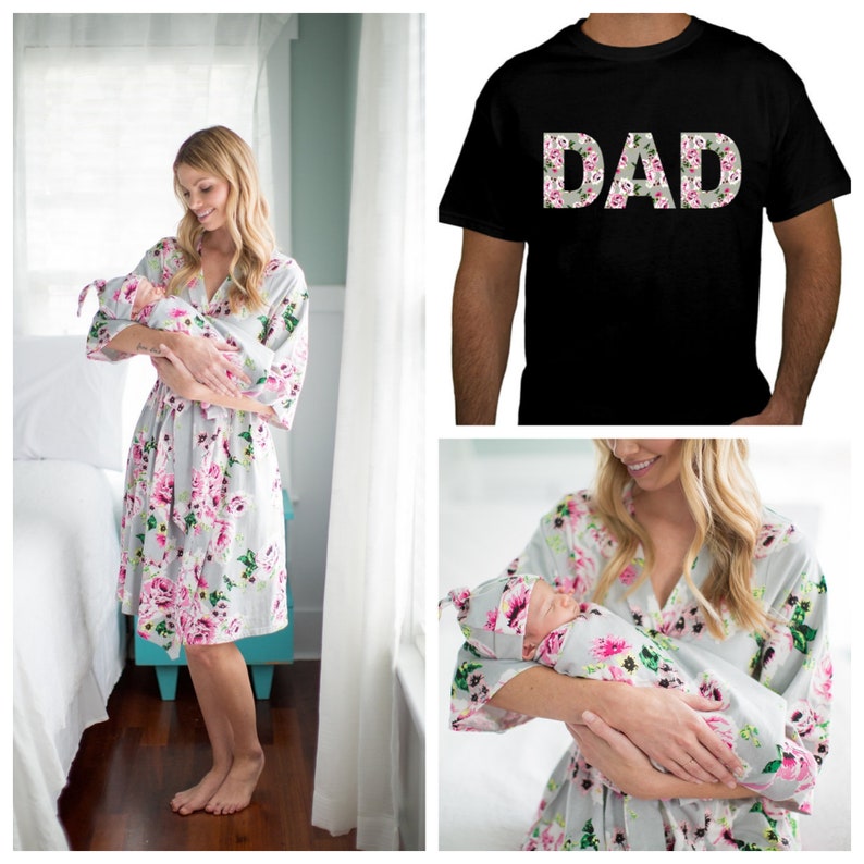 matching robe and newborn outfit