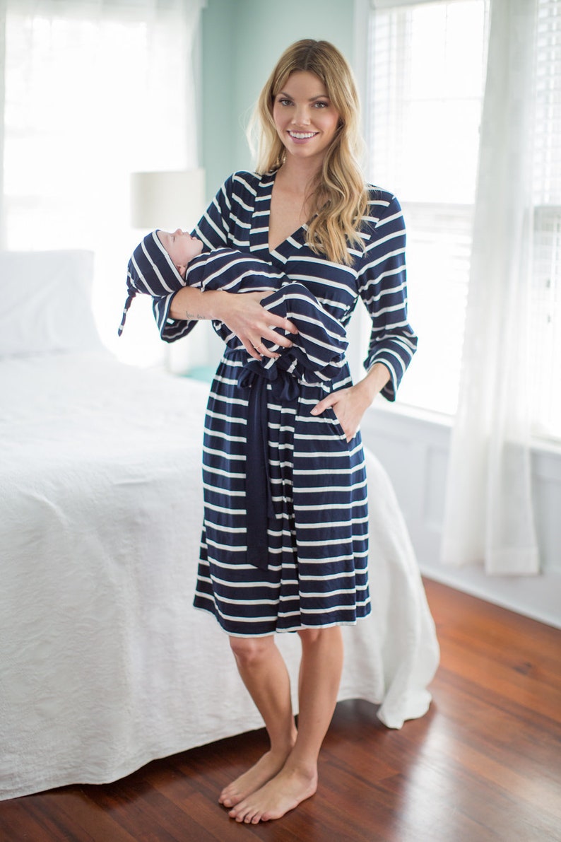 Maternity Nursing Delivery ROBE & Matching Baby Boy SWADDLE Etsy