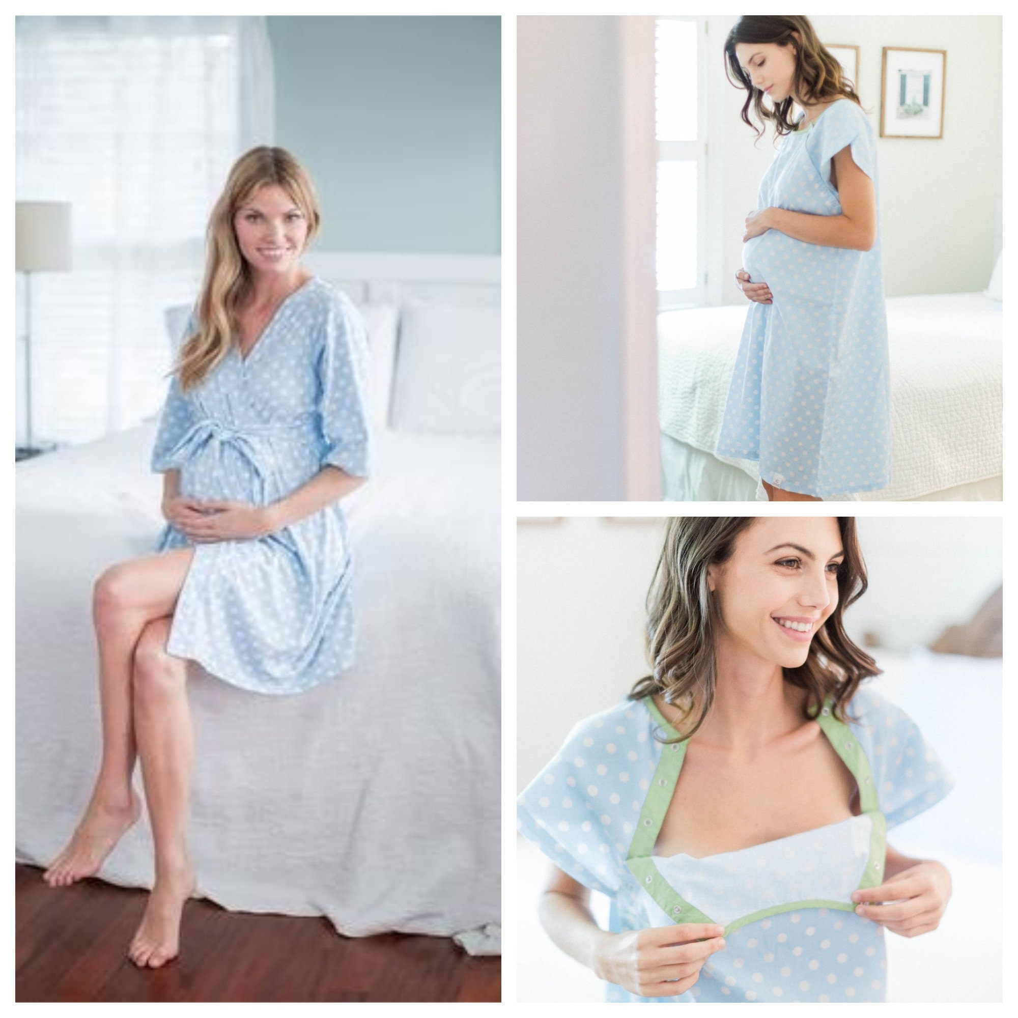 Finlay 2-Piece Hospital Labor & Delivery Gown + Robe Set – Mums and Bumps