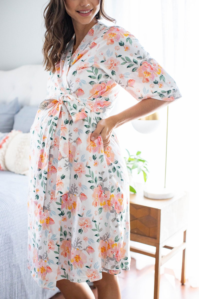 Maternity Nursing Delivery Robe & Sage Green Baby Swaddle Etsy