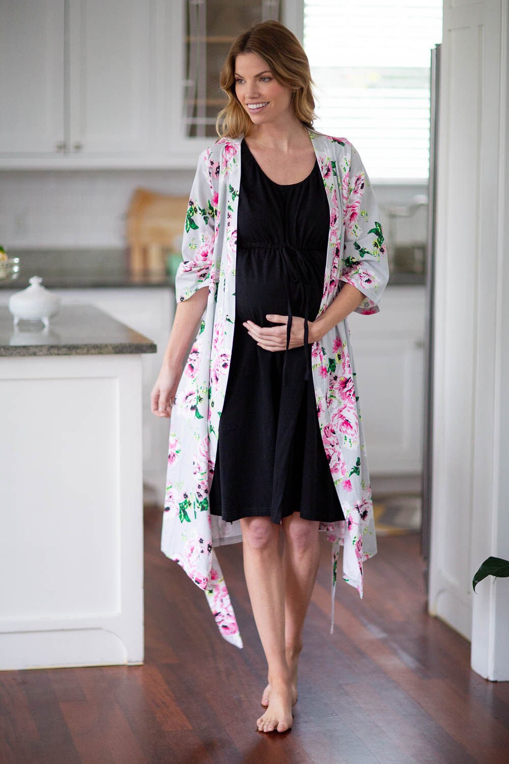 Maternité Allaitement Coton Robe de Nuit pour accoucher 4128 MijaCulture 3 en 1 Maternité Robe Chemise