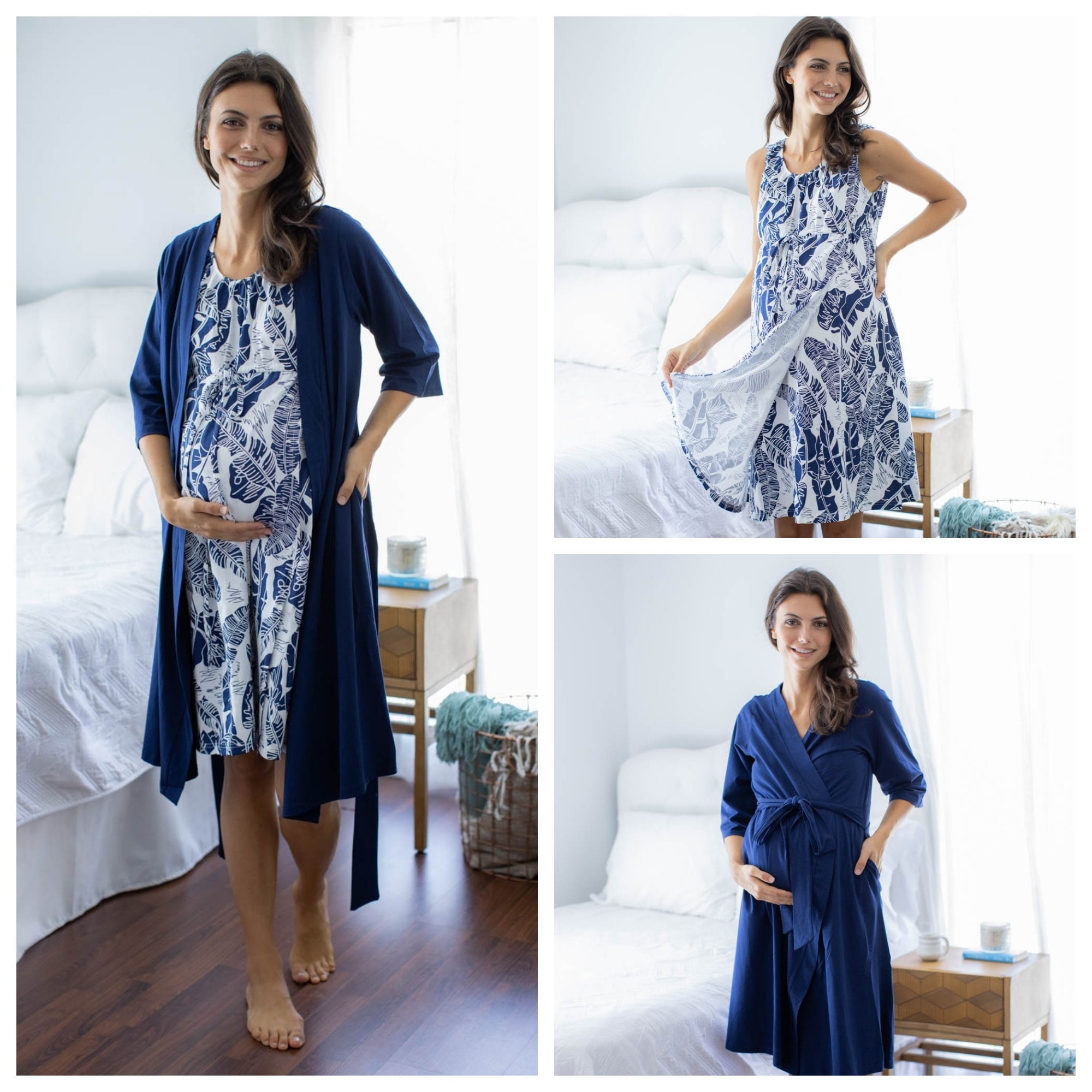 3 in 1 Maternity Hospital Gown Robe Set