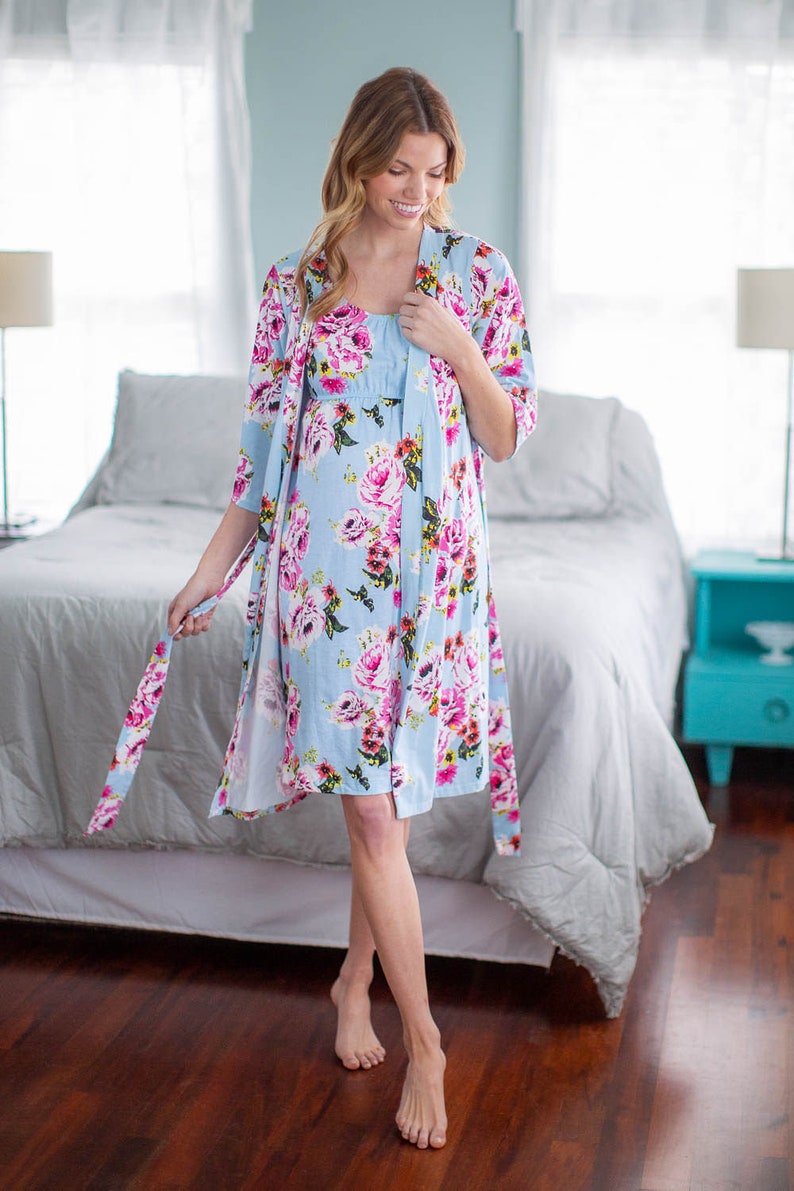 Maternity Delivery Labor Nursing Robe & Matching Maternity Etsy