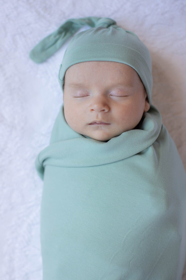 Baby Swaddle Blanket & Newborn Hat Set /By Baby Be Mine Etsy