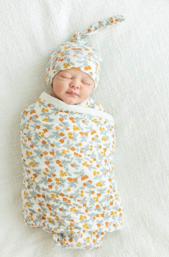 Newborn Baby Girl Swaddle Blanket and Newborn Hat Set by Baby Be Mine Maternity baby Shower Gift Ready to Ship Aspen Etsy Canada