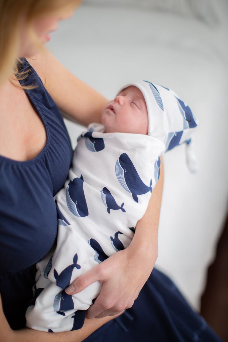 Baby Boy Swaddle Blanket and Newborn Hat / Baby Be Mine Etsy