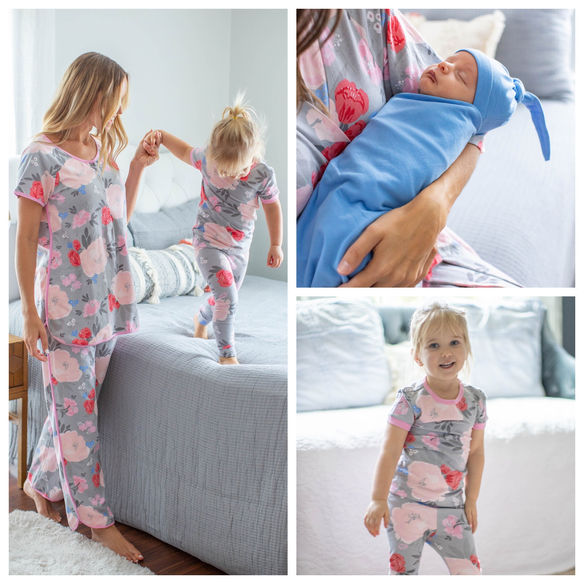 Pijama de lactancia maternidad y pijama de niña a juego y - Etsy