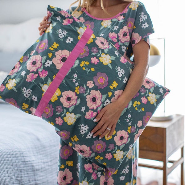 Charlotte  Pillowcase by Baby Be Mine Maternity / Matches Charlotte Collection/ Hospital Bag Must Have / Gownie / Hospital Stay