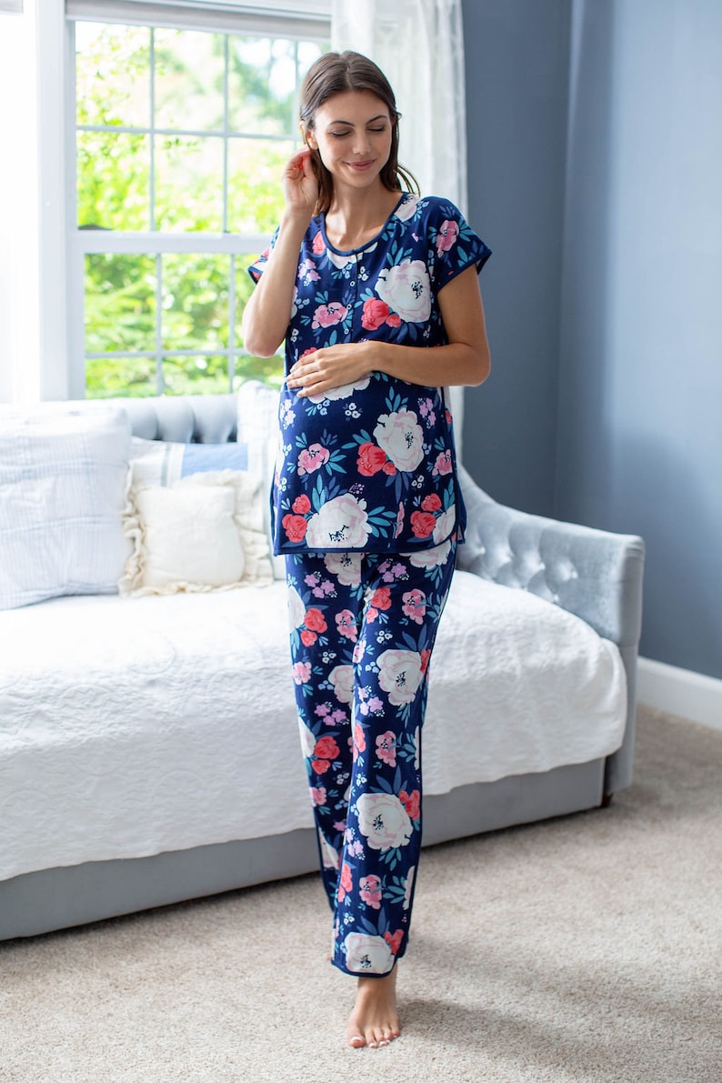Annabelle Maternity Nursing Pajama Set By Baby Be Mine | Etsy