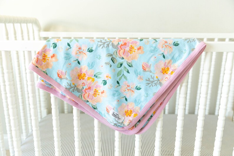 Baby Girl Swaddle Blanket and Newborn Bow Headband Set /by Etsy