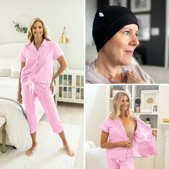 Breast Cancer Awareness Wide-Leg Pink Plaid Pajama Pants