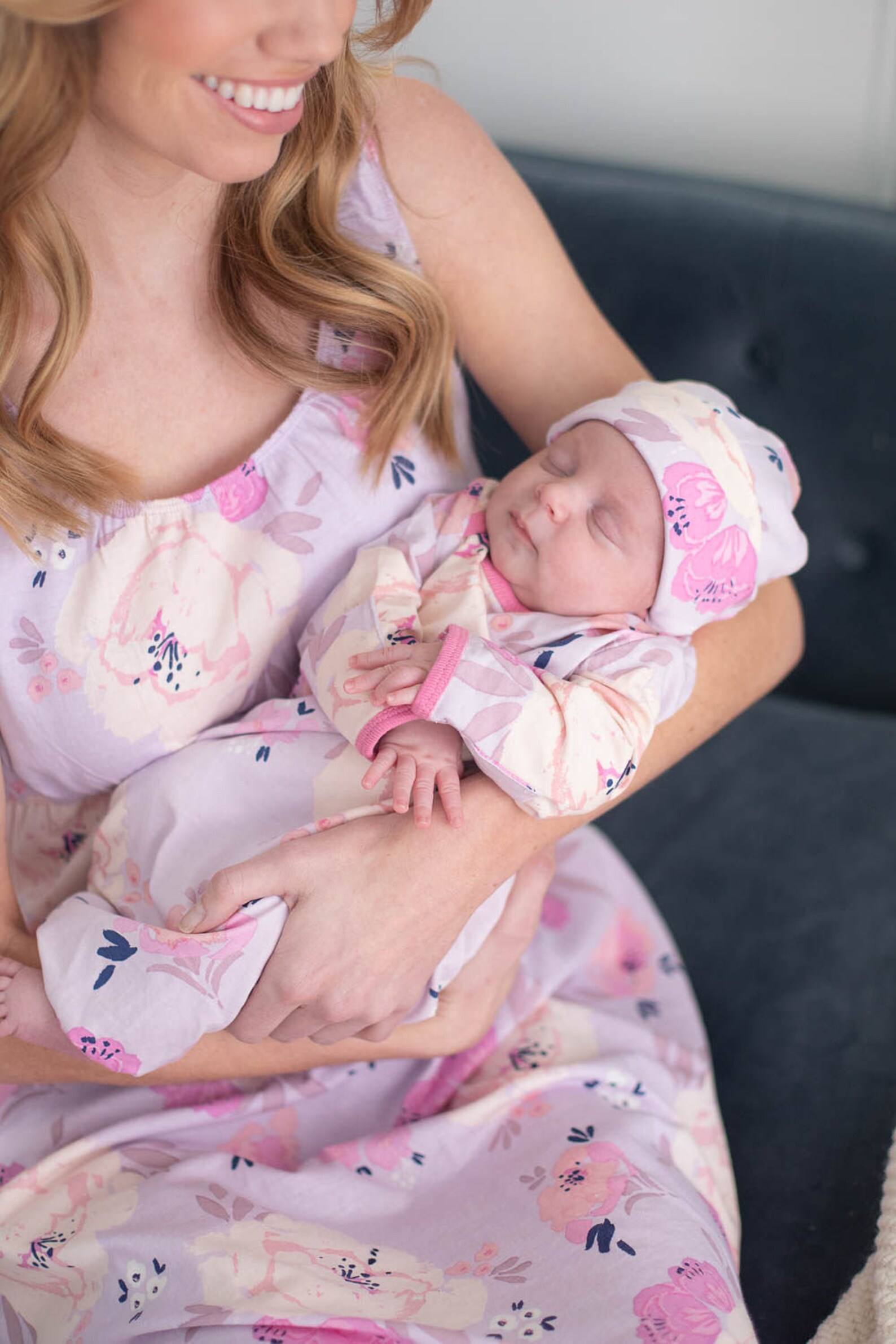 Baby Girl Receiving Gown and Matching Newborn Hat Set / by Etsy