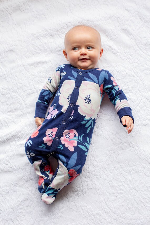 Baby Girl Coming Home Outfit one piece Footed Romper baby Shower