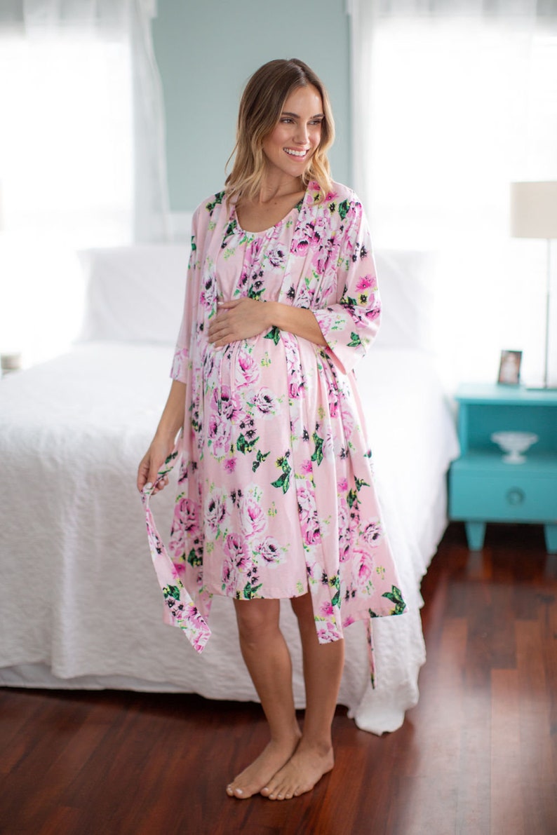 Maternity LABOR Delivery Hospital Gown & Matching Delivery Etsy