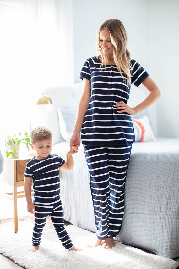 Boys and Girls Striped Matching Pajamas