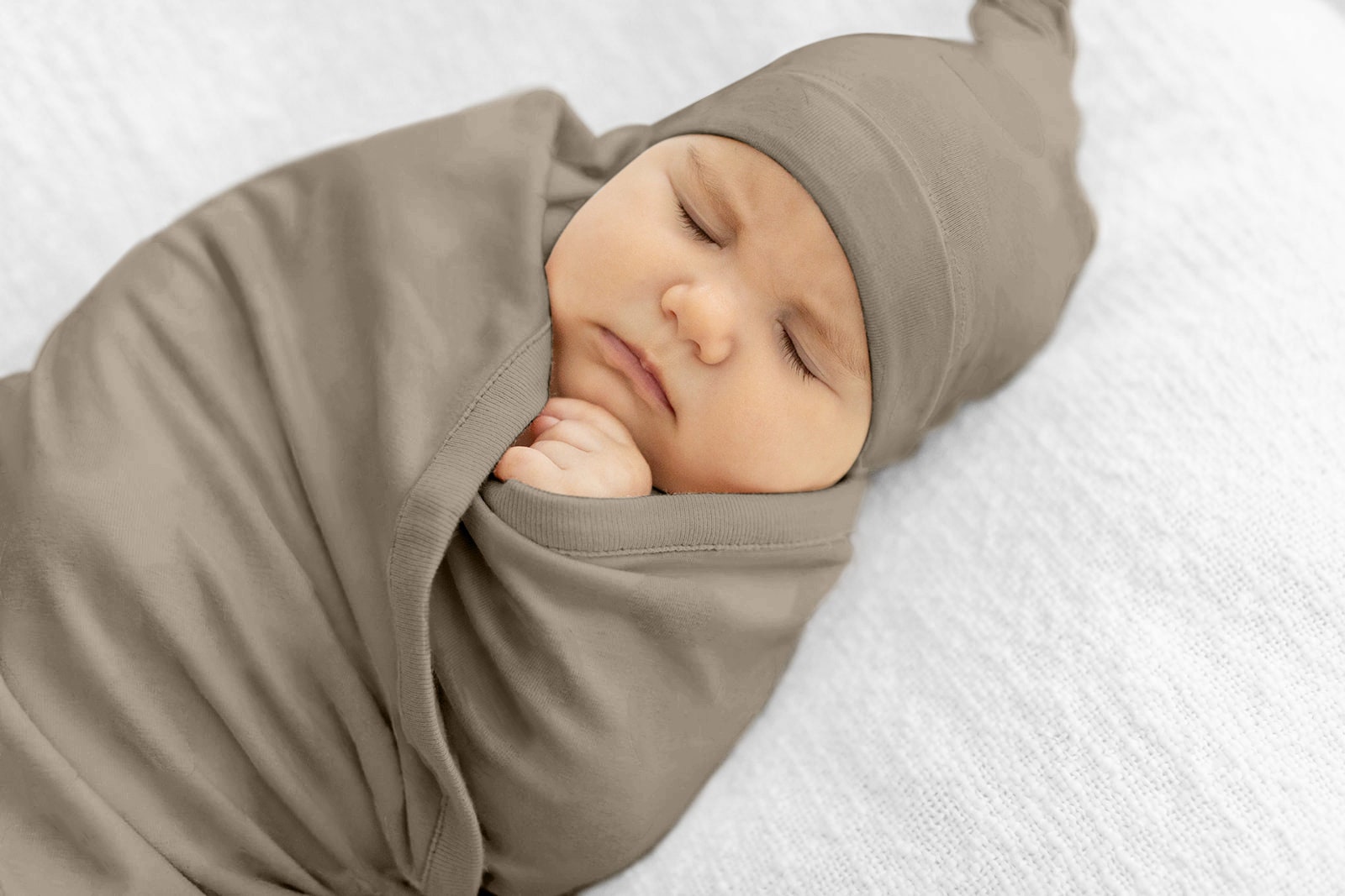 Baby Boy or Girl Swaddle Blanket and Newborn Hat Set by Baby Be Mine Maternity Baby Shower Gift Ready to Ship Taupe Etsy Canada