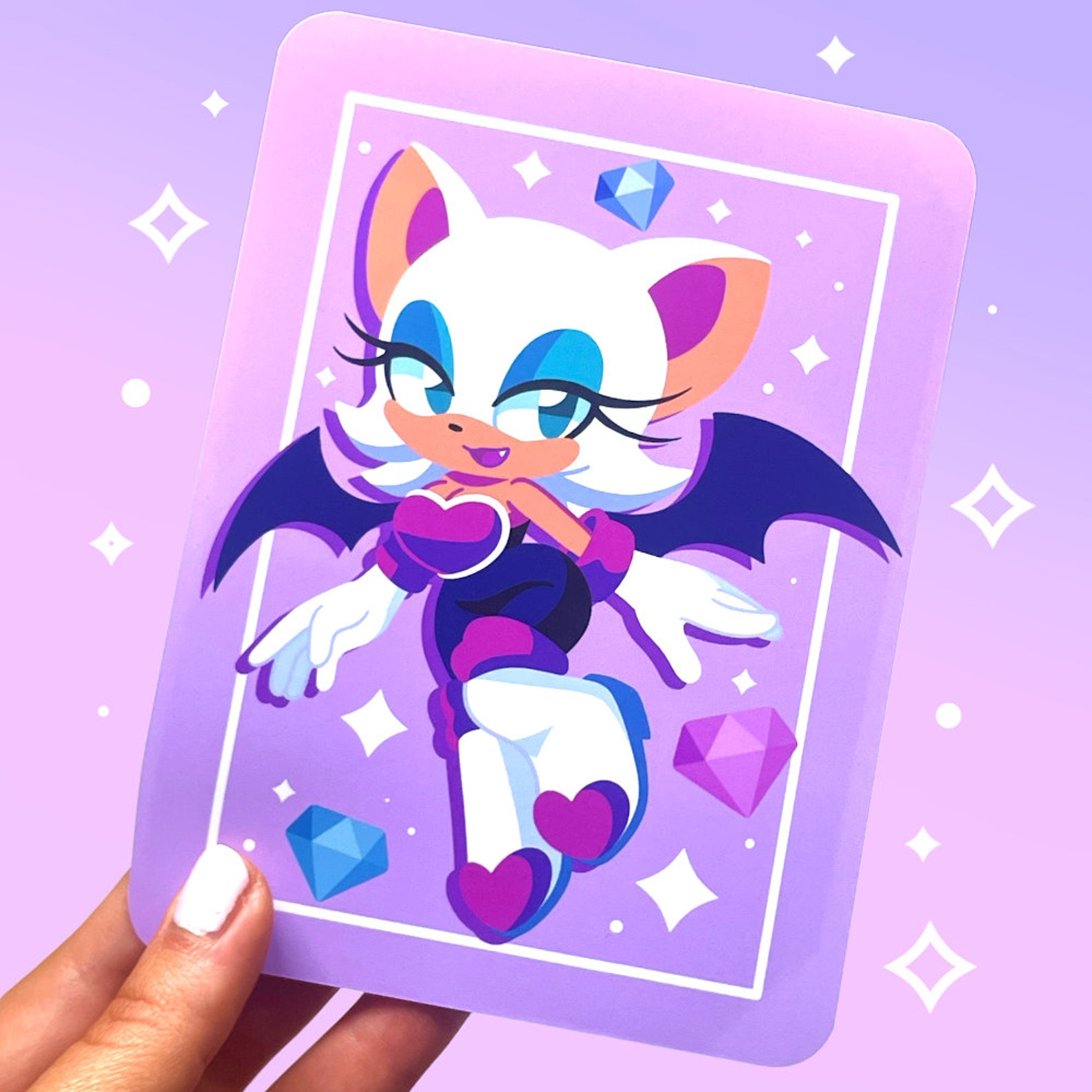 Dnd Rouge Chibi Rouge Inspired Print | Chibi Treasure Hunter Bat Spy Game Art | Pink ...