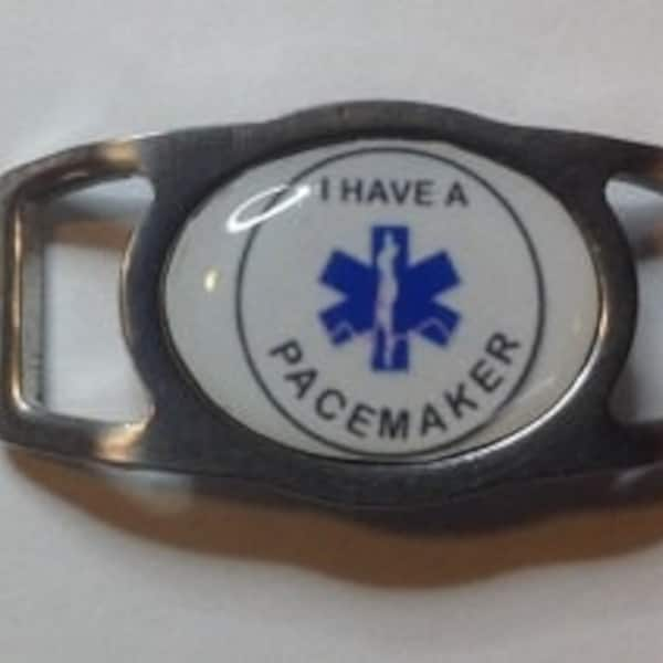 Stainless Steel "I Have a Pacemaker" Paracord  Shoe Lace Charm (1)