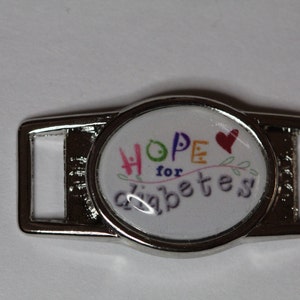 Hope for Diabetes Oval or rectangle Paracord  Shoe Lace Charm (1)